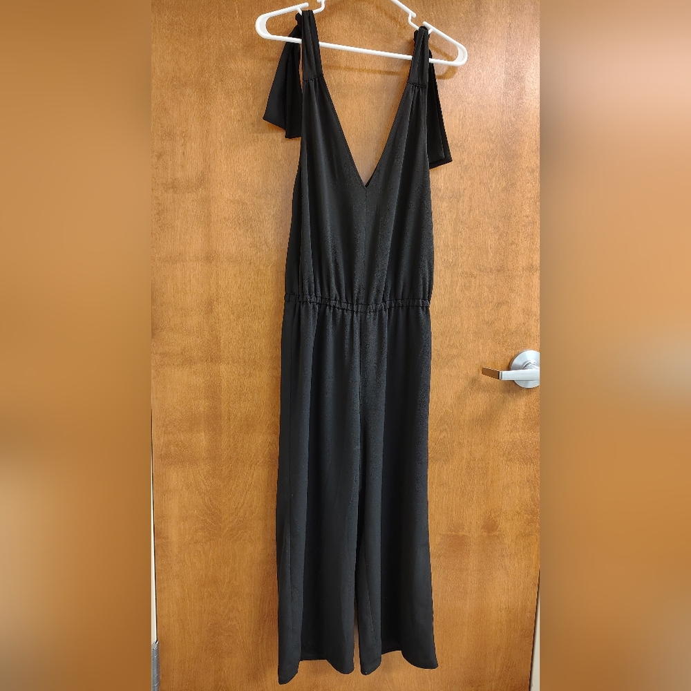 Michael Kors Black Women's Crepe Tie Shoulder Jumpsuit